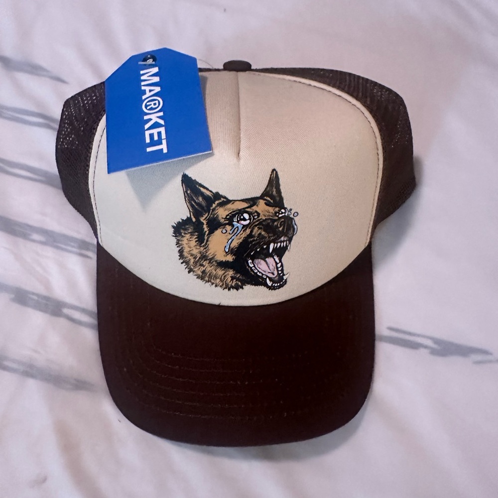 Market Dog Design Brown and Cream Cap